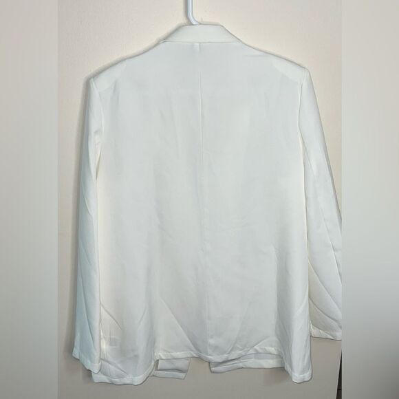 SHEIN Privé Peak Collar Flap Detail Solid Blazer New - Picture 9 of 13